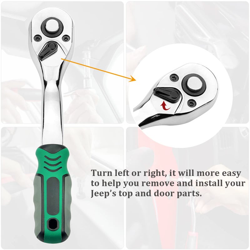 Bolaxin For Jeep Wrangler Accessories Torx Tool Kit Soft/Hard Top Door Installation Removal Replace 68361574AB/ 82214166AB/ 68361574AC For Jeep JL JK & Gladiator 2/4 Doors 2007-2023 - Image 4
