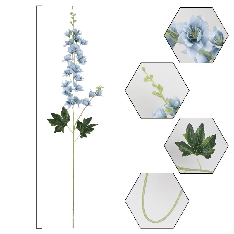 Fqueelvys 8PCS Dusty Blue Delphinium Artificial Flowers 33.5'' Faux Delphinium Stems Larkspur Silk Flowers for Wedding Table Centerpieces Home Garden Decor(Dusty Blue) - Image 3