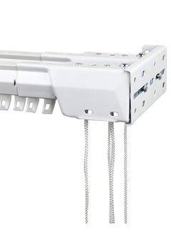 AL WADI FURNITURE Heavy Duty Ultra Corded Double Adjustable Extendable Traverse Curtain Rails Curtain Tracks with Curtain Hanging Pinch Pleat 4 Prongs Hooks, 150 – 300 cm, WHITE  - Image 5