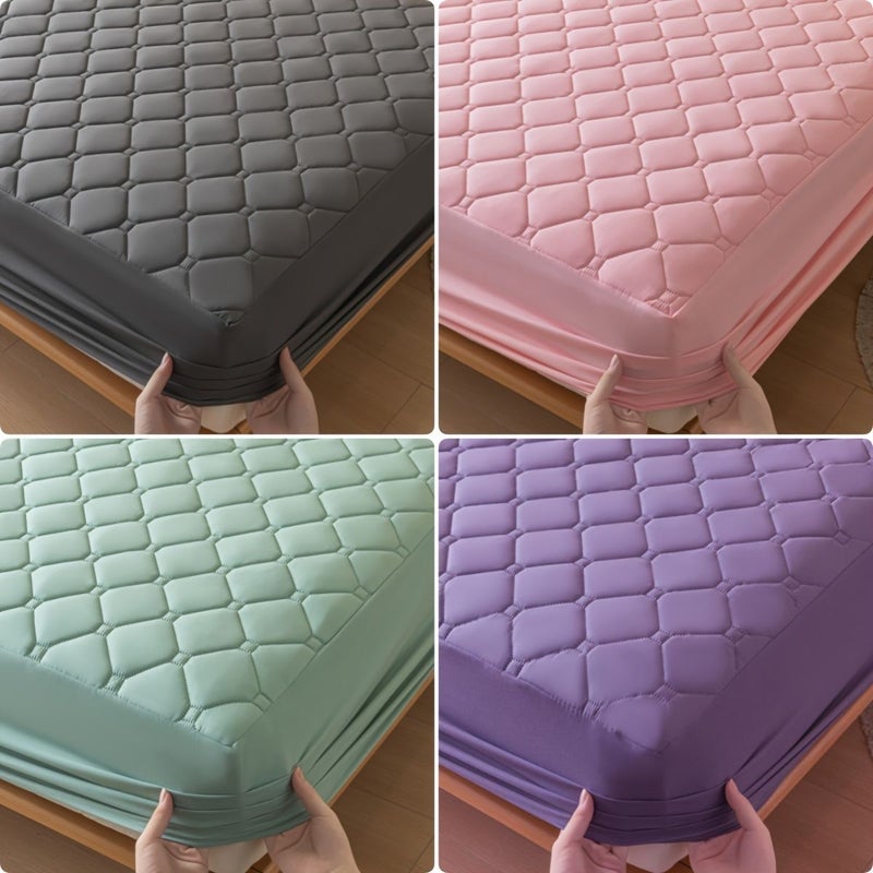Full Khaki Waterproof Mattress Cover Bed Sheet Protector Breathable Silent Machine Washable - Image 4