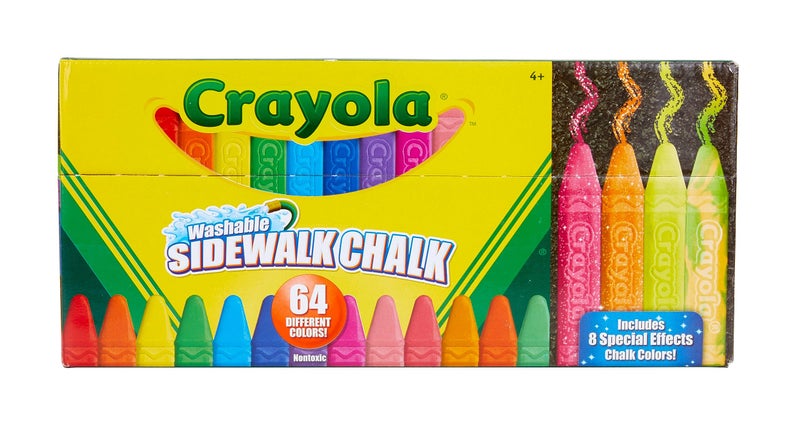 Crayola Ultimate Washable Chalk Collection (64ct), Bulk Outdoor Sidewalk Chalk for Kids, Anti-Roll Sticks, Outdoor Activities & Toys for Kids, Ages 3, 4, 5 - Image 1
