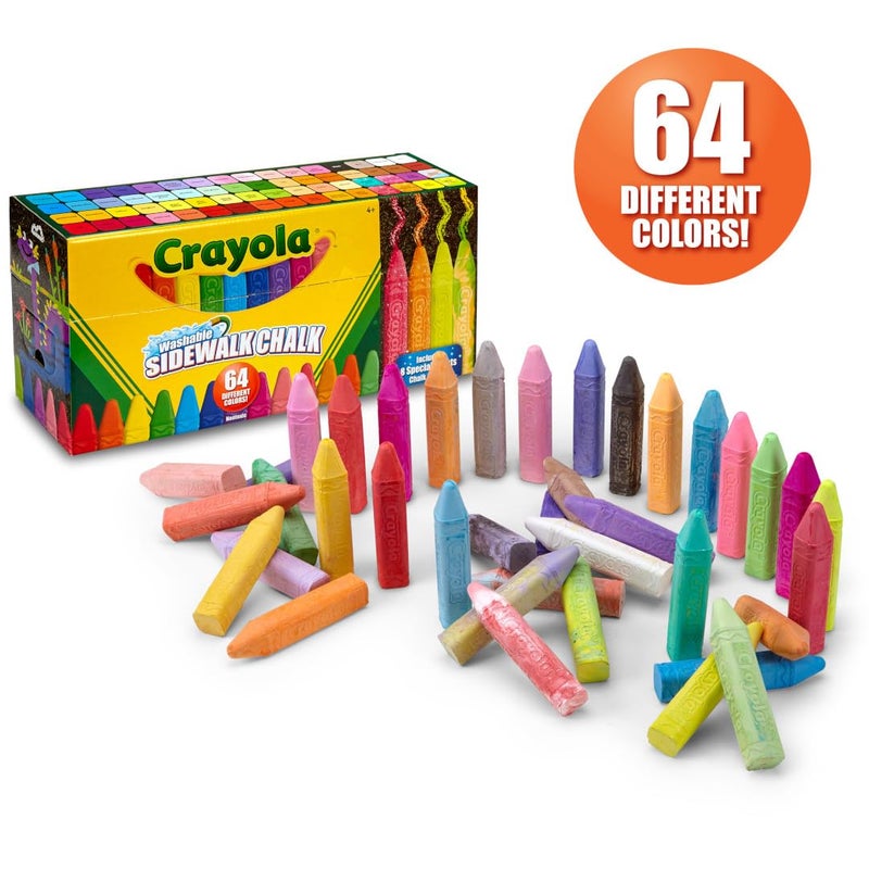 Crayola Ultimate Washable Chalk Collection (64ct), Bulk Outdoor Sidewalk Chalk for Kids, Anti-Roll Sticks, Outdoor Activities & Toys for Kids, Ages 3, 4, 5 - Image 3