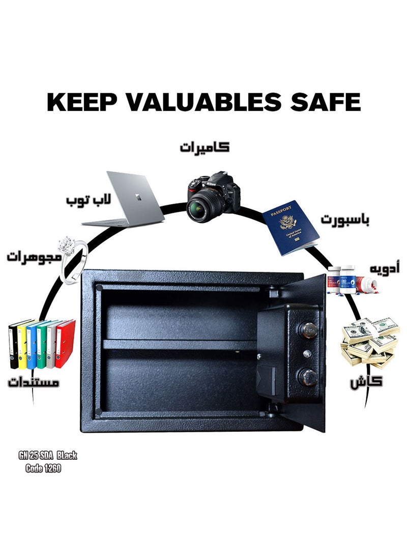Safety Tech Safe with digital screen and strong alarm device, size 25*35*25  - Image 4