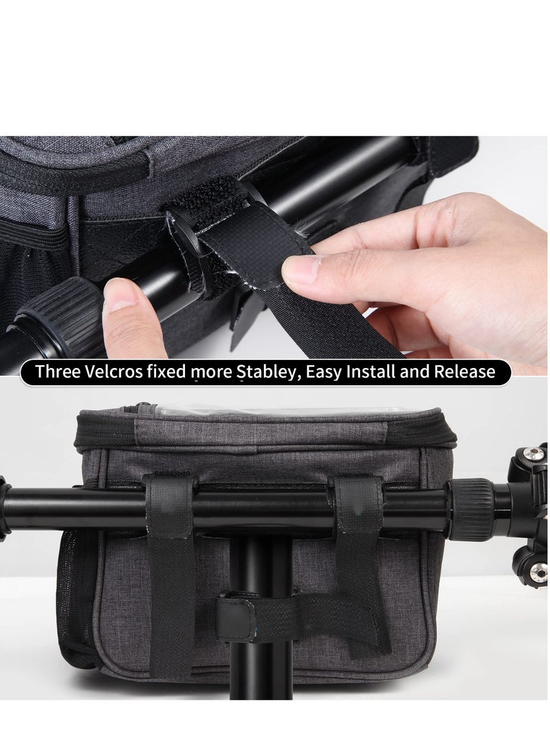 Generic - Bike Handlebar Bag, Front Frame Bag, Large Bicycle Front Storage Pouch Bag, 6.5 inch Transparent Pouch with Shoulder Strapfor Road Mountain Bike Cycling Travel (Black) - Image 1