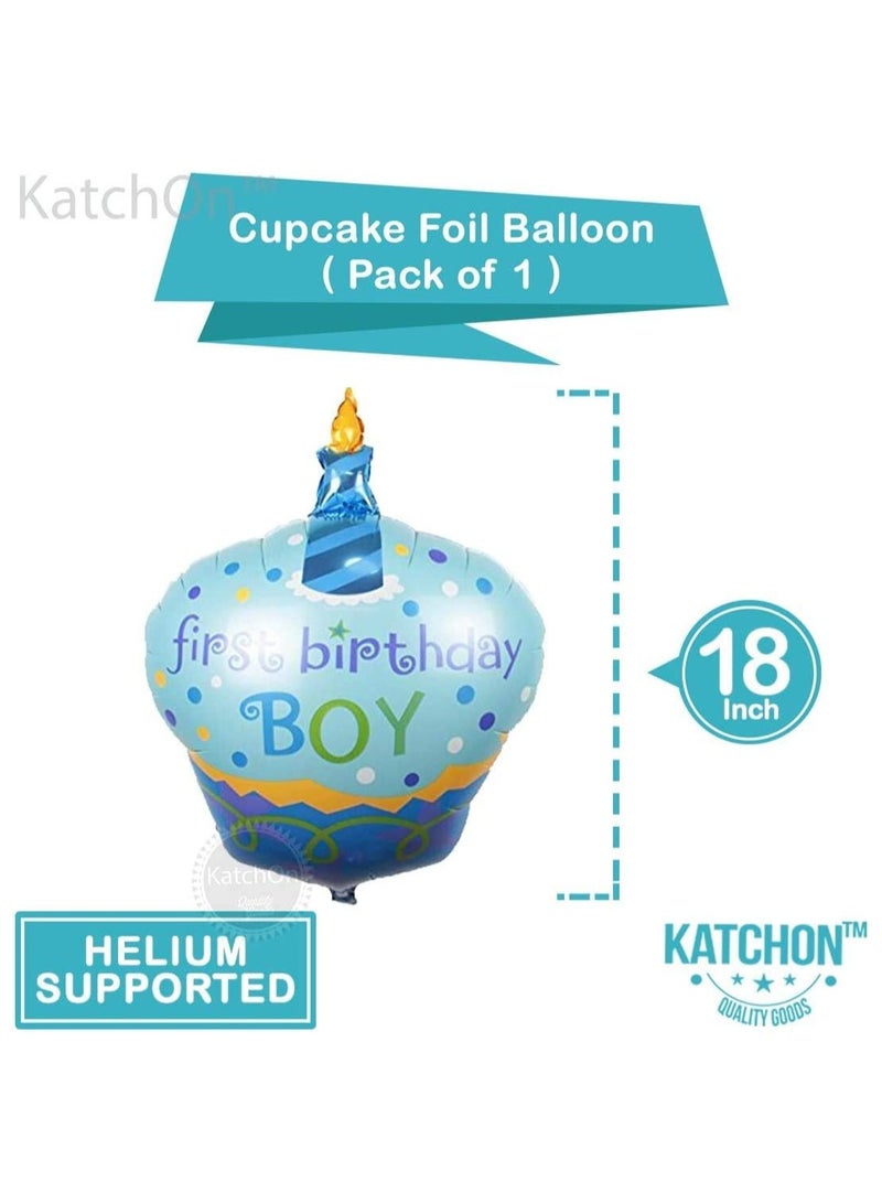 KATCHON Blue 1st Birthday Balloons Decoration Set for Boys pack of 26 - Image 3