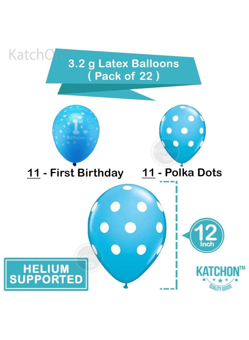 KATCHON Blue 1st Birthday Balloons Decoration Set for Boys pack of 26 - Image 5