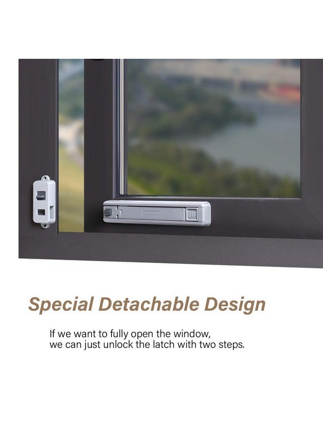 Eudemon Window Lock Children Protection Window Restrictor Child Safety Window Stopper Falling Prevention Locks Limiter Easy To Install And Use 3M Vhb Adhesive No Tools Need Or Drill  - Image 4