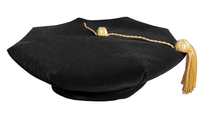 GRADUATION DOCTORAL TAM VELVET WITH GOLD BULLION TASSEL 8 SIDED