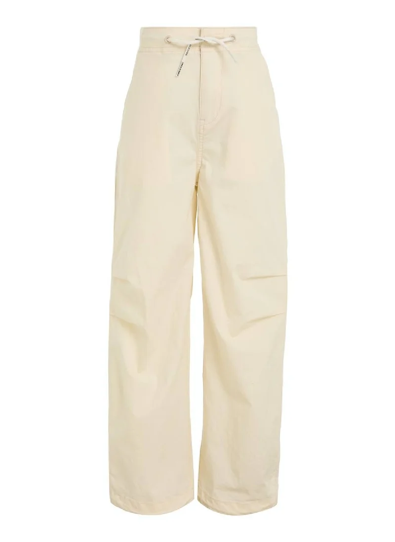 TOMMY HILFIGER Boys' Woven Wide Jogger Pants - Cotton, Beige