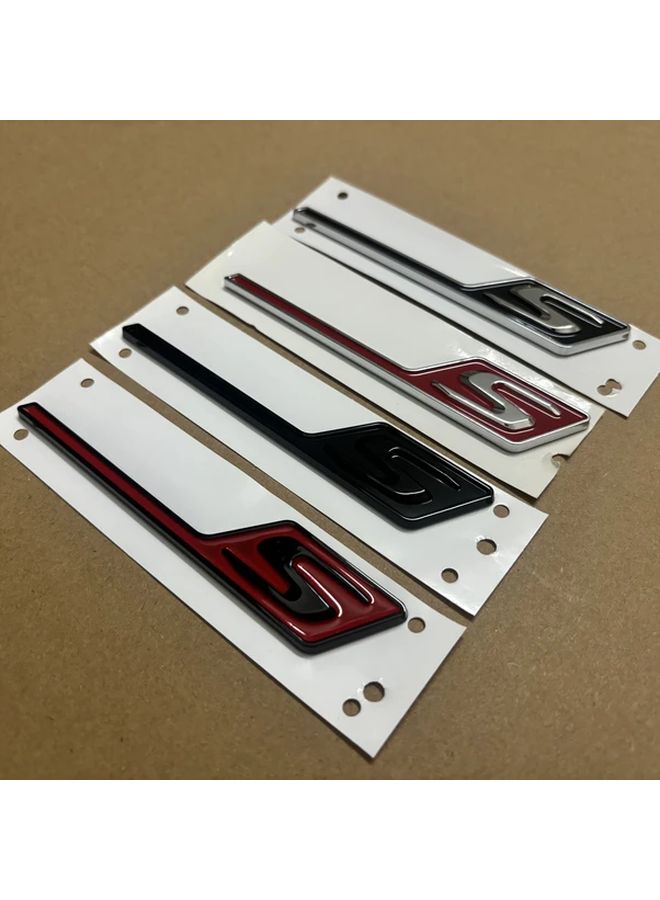 Silvery Black 3D ABS S Logo Car Rear Trunk Badge for X156 W205 W212 W207 W176 A GLA CLA GLE GLC C E Models - Image 1