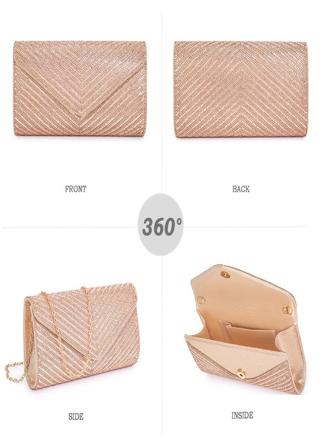 BBTT.ful Women's Evening Handbags Envelope Clutch Purses Ladies Crossbody Bags Rhinestone Wedding Bag Shoulder Bag for Women (champagne) - Image 3