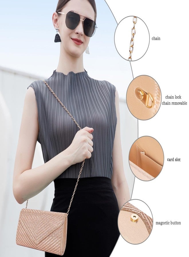 BBTT.ful Women's Evening Handbags Envelope Clutch Purses Ladies Crossbody Bags Rhinestone Wedding Bag Shoulder Bag for Women (champagne) - Image 2