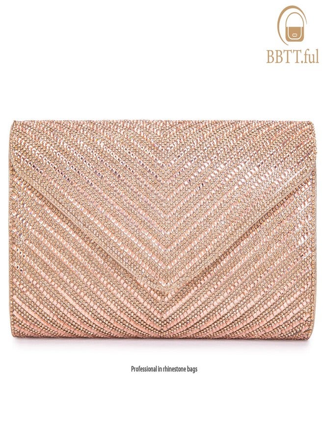 BBTT.ful Women's Evening Handbags Envelope Clutch Purses Ladies Crossbody Bags Rhinestone Wedding Bag Shoulder Bag for Women (champagne) - Image 5
