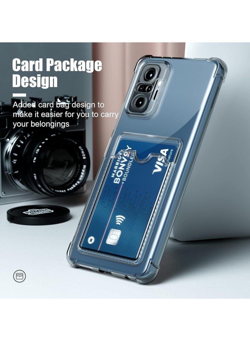 Wallet Phone Case Slim Fit Card Slot Transparent Case Protective Soft Shockproof Case with Card Holder For Xiaomi Redmi Note 10 4G/Note 10S  - Image 2