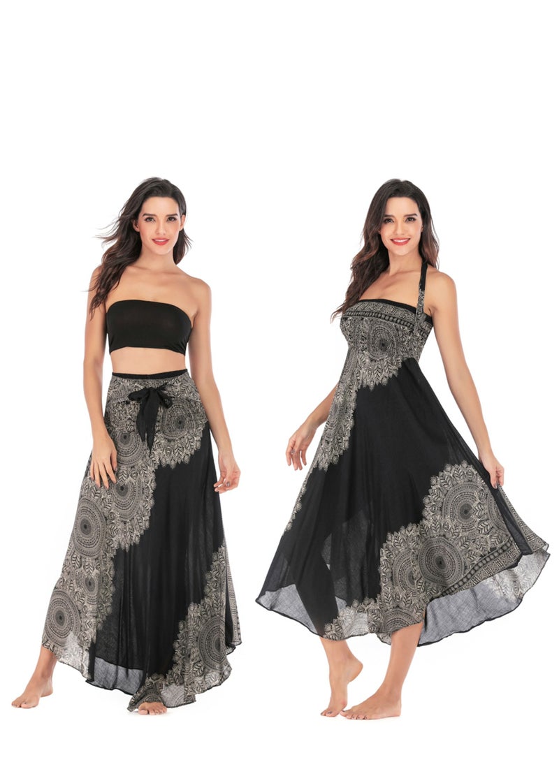 Loquat Casual Dress Half Skirt Beach Vacation Dresses Full Skirt  - Image 4