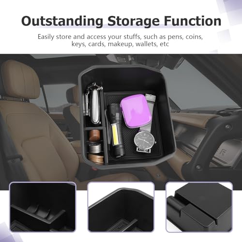 LUWU 2025 Defender Center Console Organizer Compatible with 2020 2021 2022 2023 2024 2025 Land Rover Defender Accessories Armrest Console Organizer Armrest Organizer Insert Tray (for w/o Refrigerator) - Image 3