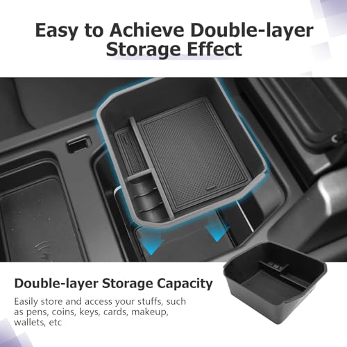 LUWU 2025 Defender Center Console Organizer Compatible with 2020 2021 2022 2023 2024 2025 Land Rover Defender Accessories Armrest Console Organizer Armrest Organizer Insert Tray (for w/o Refrigerator) - Image 4