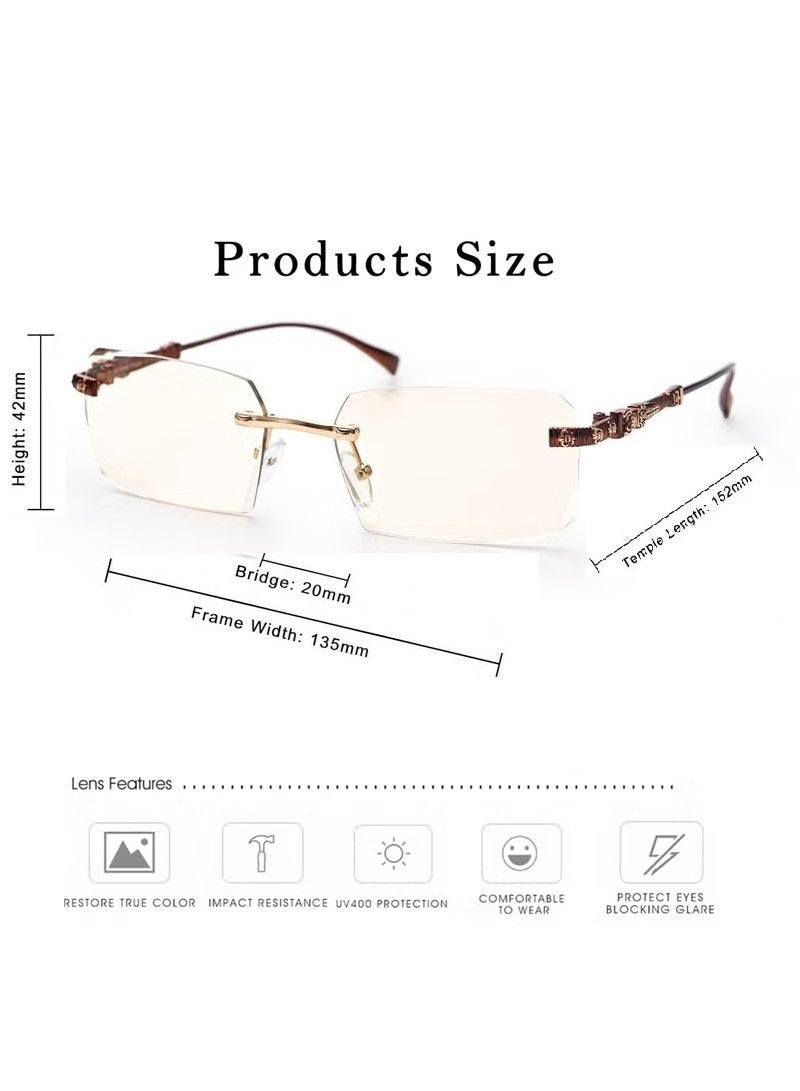 Elanova New Rimless Fashion Trend Sunglasses Personalized Sunglasses UV Protection Unisex - Image 5