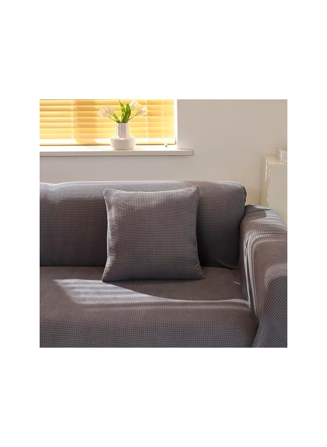 The Bros Stretchable Sofa Cover for Large Sofa (180-220 cm) Washable Sofa Slipcover with Elastic Bottom, Dog Cat Pet Friendly Living Room Furniture Protector, Fitted Sofa Covers with Non Slip Foam, Dark Gray - Image 4