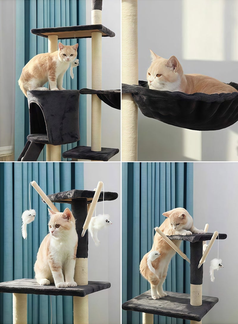 كيدل متعددة الطبقات شجرة القطة منزل القطة الخدش بعد لعبة الحيوانات الأليفة مع لعبة القط لعبة - Image 5