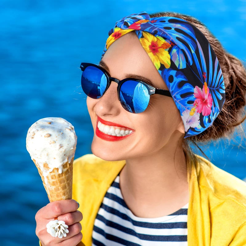 Jutom 10 Pcs Women's Headbands Beach Boho Headbands Summer Hawaii Knotted Hair Band Elastic Tropical Turban Floral Vintage Head Wrap Bohemian Twisted Criss Yoga Accessories for Women - Image 4