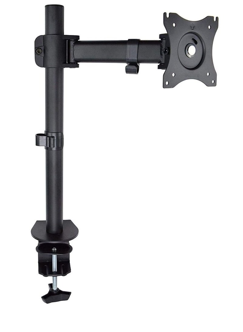 Counterbalance Single Monitor Arm Desk Mount | For 17-27 Inches | Full Motion Swivel Long Arm with Gas Spring | Height Adjustable LCD Monitor Mount. - Image 1
