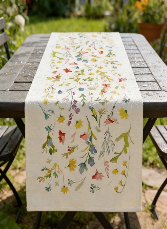 OYIMUA Colorful Wildflowers Spring Table Runner Seasonal Bloom Flowers Summer Butterfly Kitchen Dining Table Decoration for Home Party Decor 13x72 Inch - Image 5