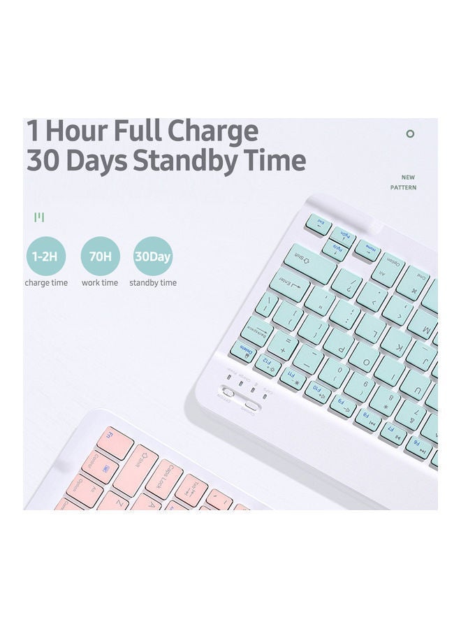 NIBEMINENT Bluetooth Keyboard With Protective Case Green  - Image 4