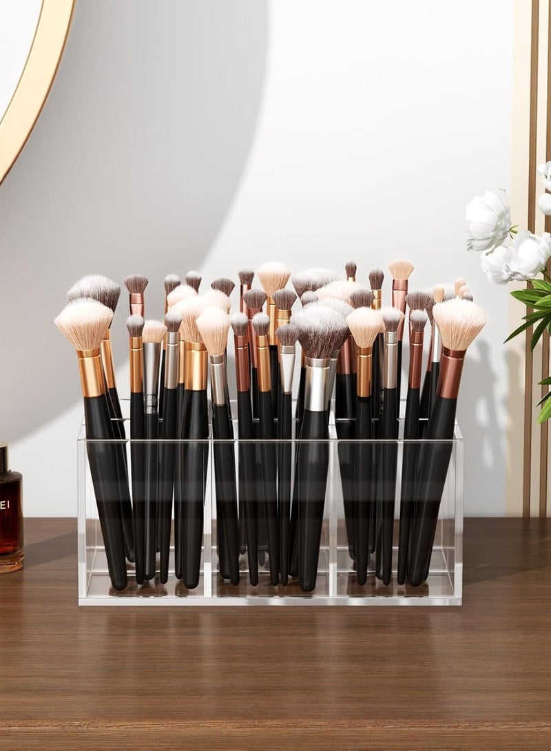 TPGP Clear Makeup Brush Holder Organizer Acrylic 6-Slots Cosmetic Brushes Storage Organizer for Vanity Countertop - Image 4