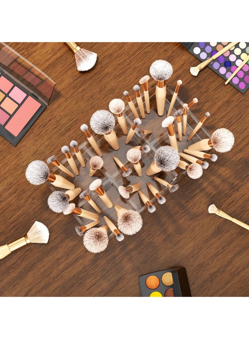 TPGP Clear Makeup Brush Holder Organizer Acrylic 6-Slots Cosmetic Brushes Storage Organizer for Vanity Countertop - Image 5