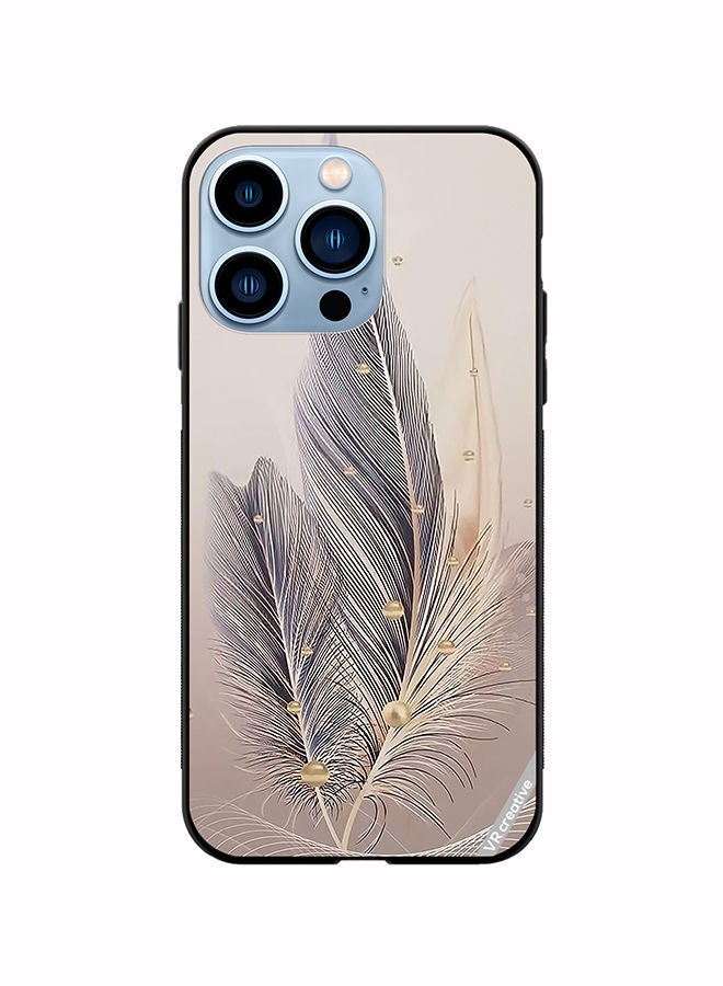 VR CREATIVE Protective Case Cover For Apple iPhone 13 Pro Feather Leaf Art Design Multicolour - Image 1