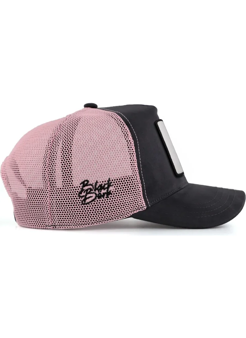 Black Börk Blackbörk V1 Trucker Cat - Unisex Anthracite-Pink Hat (Cap) with 1 Code Logo