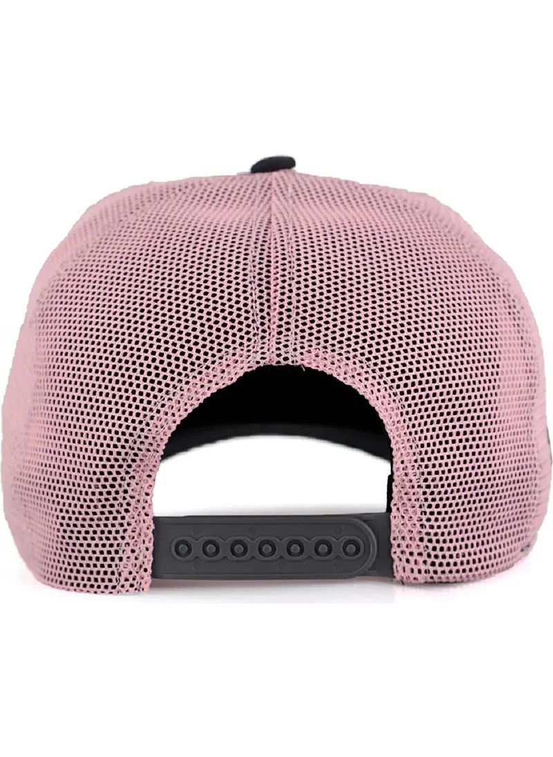 Black Börk Blackbörk V1 Trucker Cat - Unisex Anthracite-Pink Hat (Cap) with 1 Code Logo