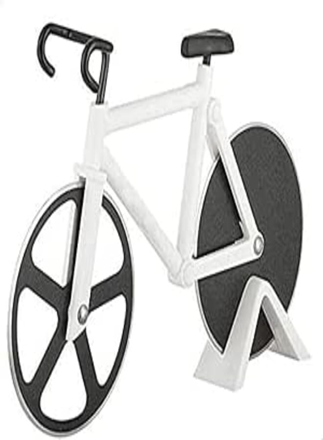 H & B Bicycle Shape Pizza Cutter (White)