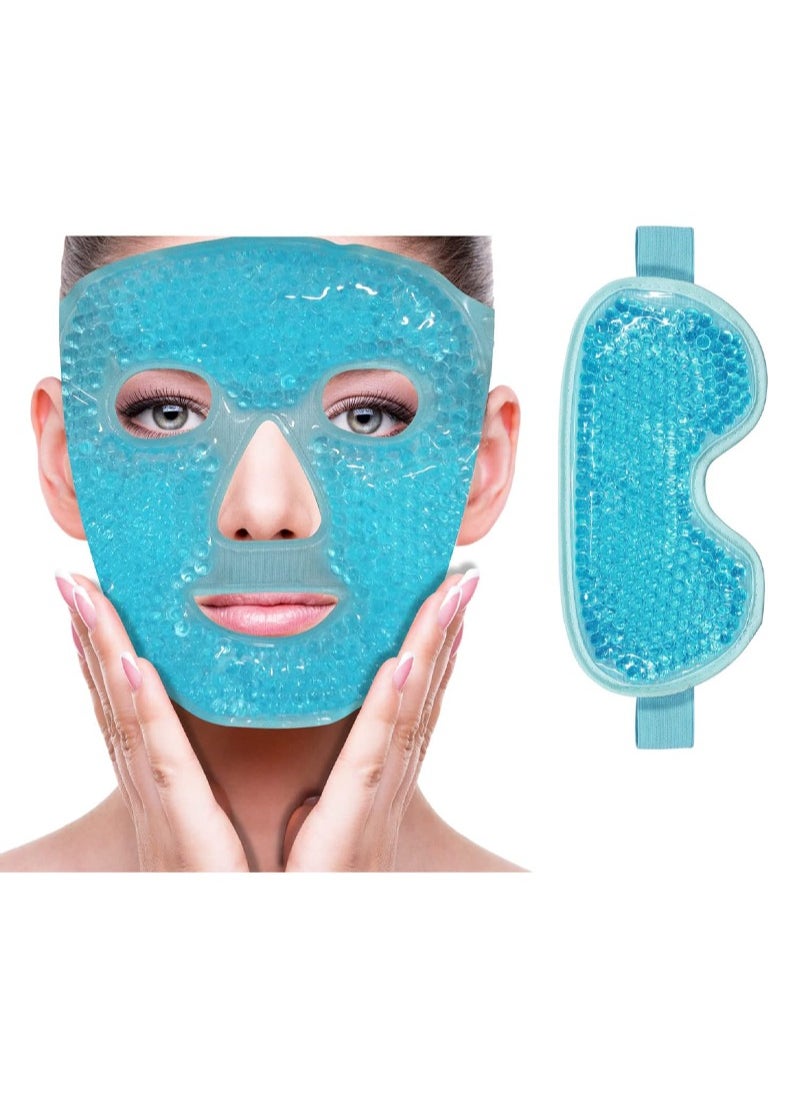 Sharpdo Cold Face Eye Mask Ice Pack Reduce Face Puff,Dark Circles,Gel Beads Hot Heat Cold Compress Pack,Face SPA for Woman Sleeping, Pressure, Headaches, Skin Care  - Image 1