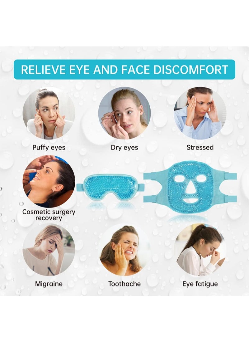 Sharpdo - Cold Face Eye Mask Ice Pack Reduce Face Puff,Dark Circles,Gel Beads Hot Heat Cold Compress Pack,Face SPA for Woman Sleeping, Pressure, Headaches, Skin Care - Image 1