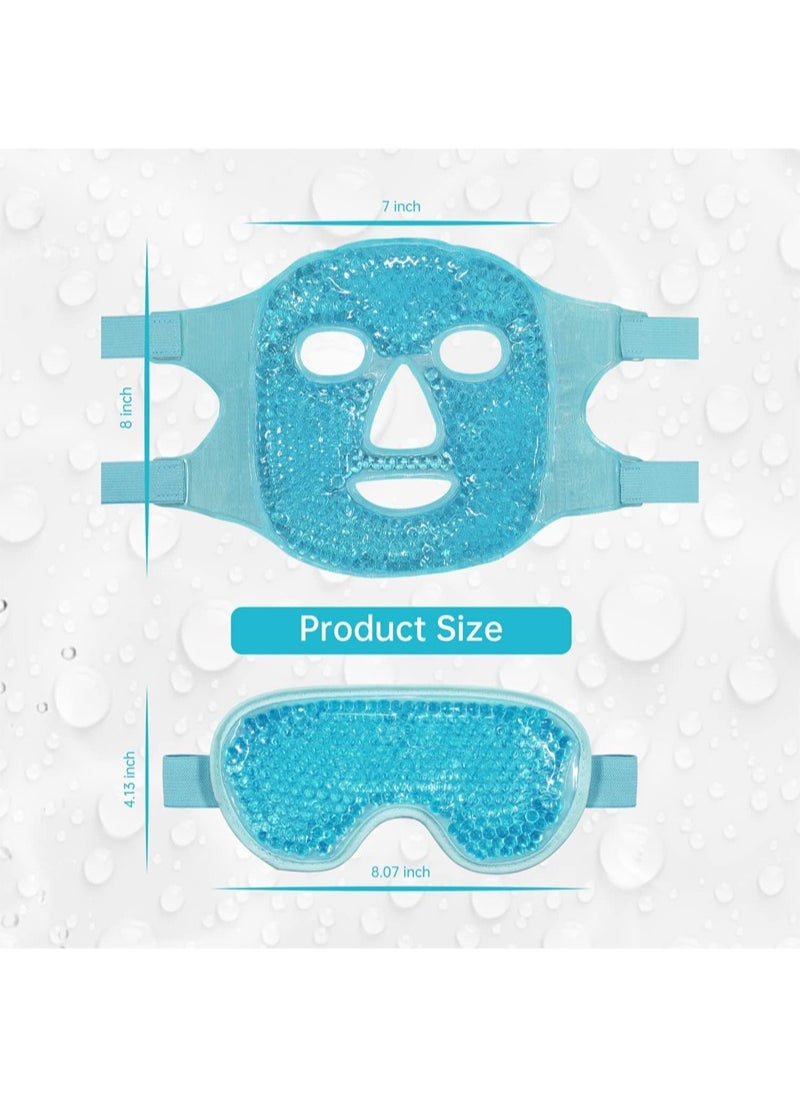 Sharpdo - Cold Face Eye Mask Ice Pack Reduce Face Puff,Dark Circles,Gel Beads Hot Heat Cold Compress Pack,Face SPA for Woman Sleeping, Pressure, Headaches, Skin Care - Image 1