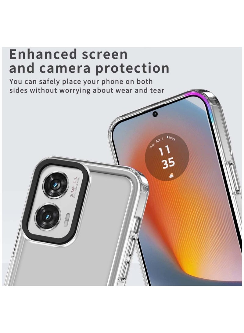 general Motorola G85 5G Case, Crystal Clear Slim Hybrid Hard Back and TPU Rubber Grip Rim Bumper Skin Shockproof Cover for Moto G85 - Image 3