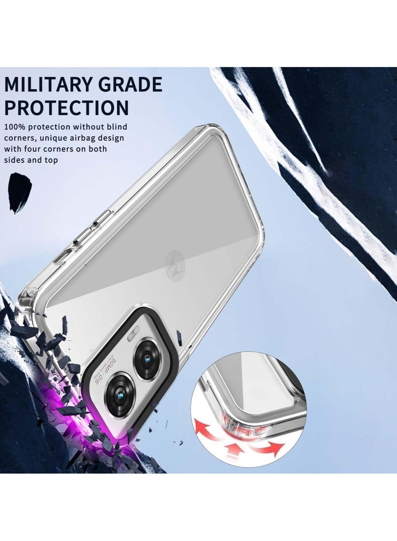 general Motorola G85 5G Case, Crystal Clear Slim Hybrid Hard Back and TPU Rubber Grip Rim Bumper Skin Shockproof Cover for Moto G85 - Image 4