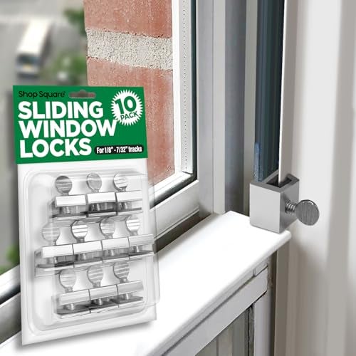 Window Locks 10 Pack for Vertical and Horizontal Windows Adjustable Aluminum Stoppers Window Security NoDrill Install Requires 2836mm Clearance