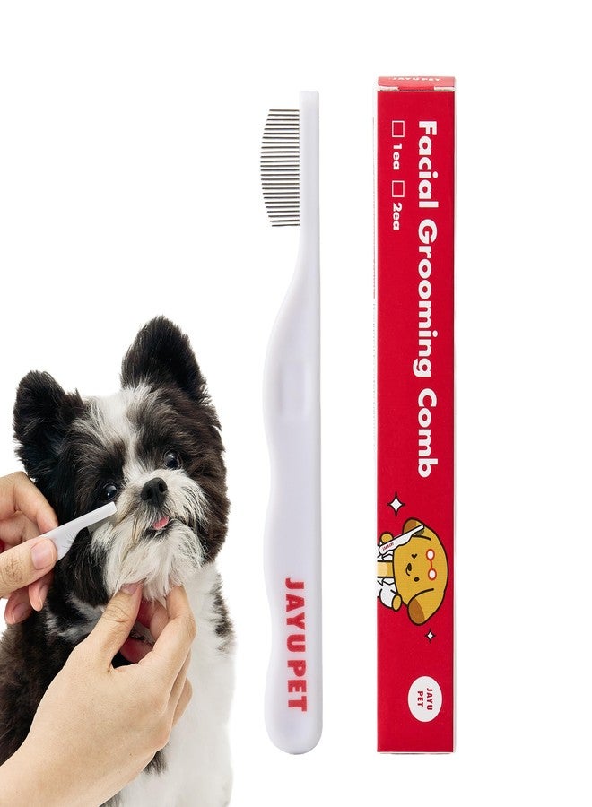JAYU PET مشط جايو للعناية بالوجه - أمشاط عيون للكلاب، مزيل بقع الدموع للكلاب والقطط بدون إجهاد، فرشاة وجه للحيوانات الأليفة، مجموعة العناية بالقطط، مشط إزالة الشعر من الفولاذ المقاوم للصدأ (قطعة واحدة) - Image 1