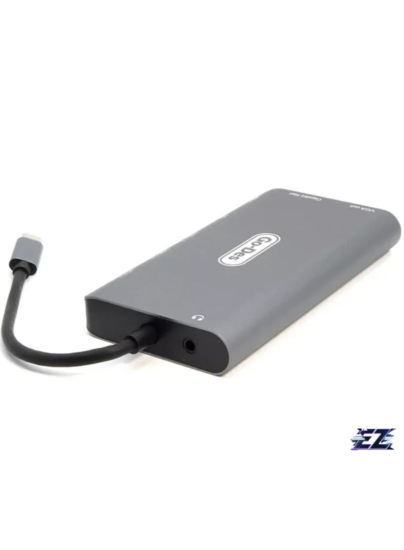 ELTRAZONE 8 in 1 USB-C Hub Adapter GD-8792 – Power Delivery, High-Speed Data Transfer, HDMI, Ethernet & SD/MicroSD Ports, Compact and Portable Design - Image 2