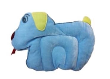 Velvet Soft Neck Supporting Solid Soft Head Shaping Pillow (Sky Blue Puppy Pillow)  - Image 1