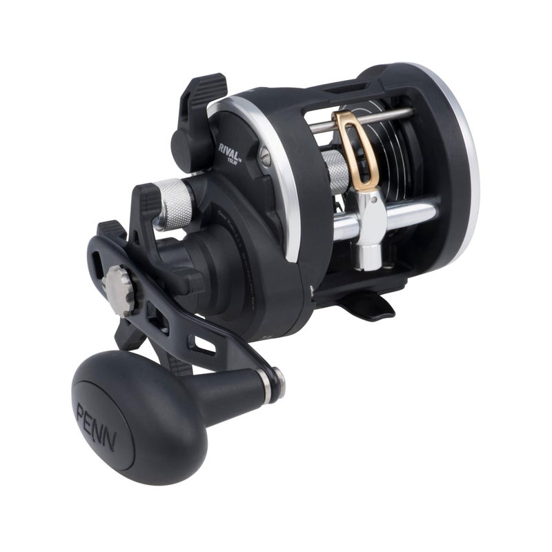 PENN Rival Level Wind Conventional InshoreNearshore Fishing Reel HT100 Star Drag Max of 15lb 68kg Forged and Machined Aluminum SpoolBlackSilver