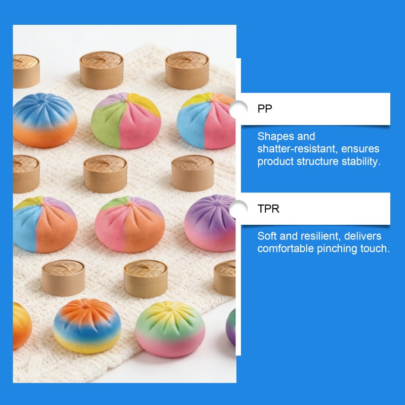 Colorful Gradient Shape Stress Relief Toy - Soft Baozi Plaything for Fun and Relaxation - Image 4