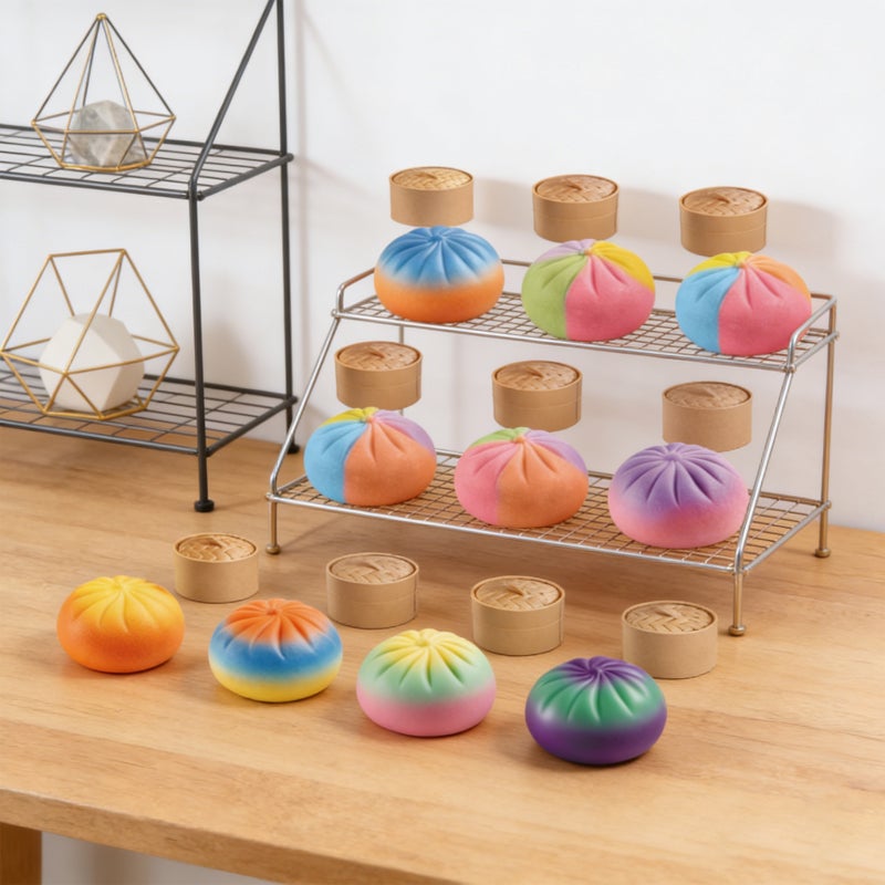 Colorful Gradient Shape Stress Relief Toy - Soft Baozi Plaything for Fun and Relaxation - Image 1