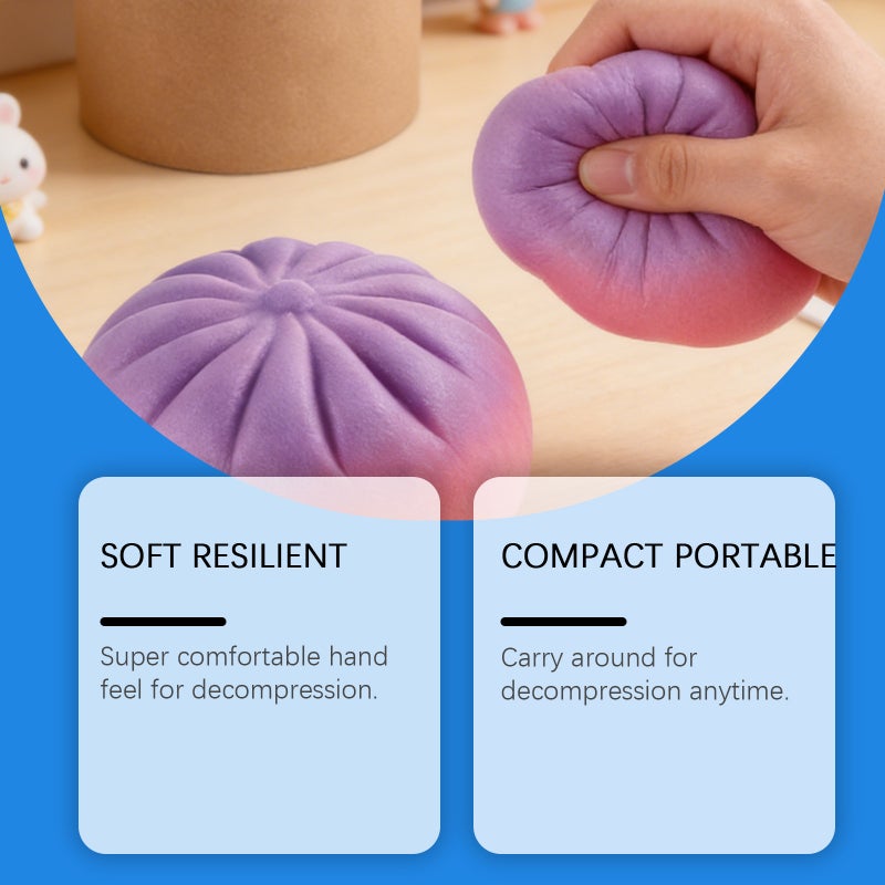 Colorful Gradient Shape Stress Relief Toy - Soft Baozi Plaything for Fun and Relaxation - Image 2