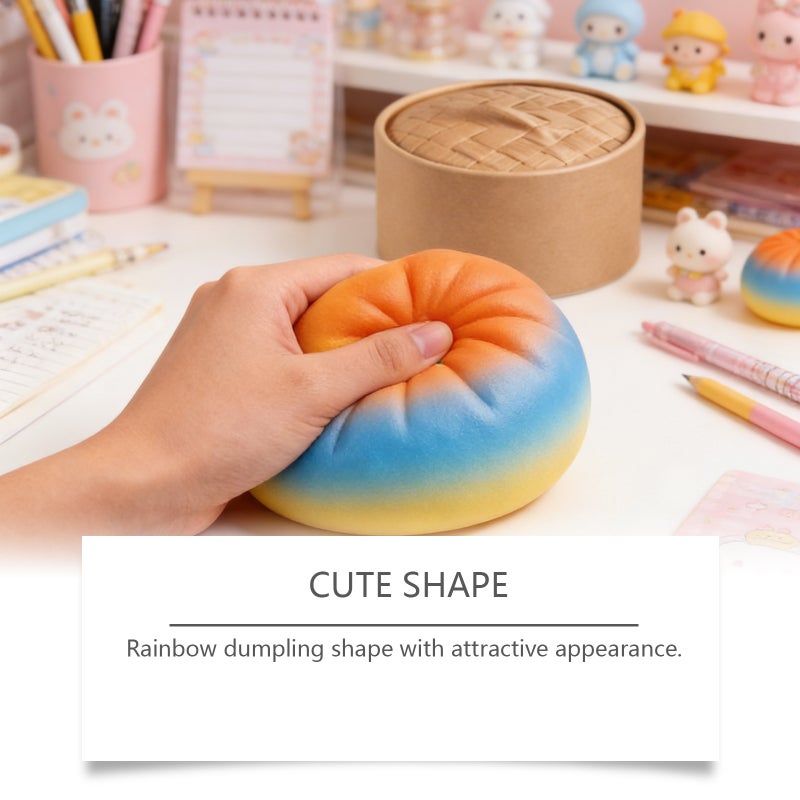 Colorful Gradient Shape Stress Relief Toy - Soft Baozi Plaything for Fun and Relaxation - Image 3