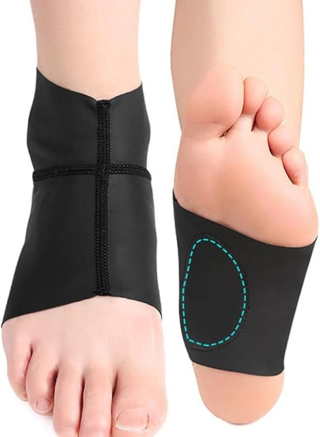 نعال داخلية سوداء لدعم تقوس القدم للأقدام المسطحة مبطنة لامتصاص الصدمات لتخفيف الألم والتعب للرجال والنساء - Image 4