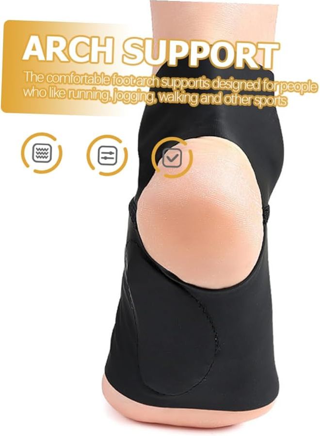 نعال داخلية سوداء لدعم تقوس القدم للأقدام المسطحة مبطنة لامتصاص الصدمات لتخفيف الألم والتعب للرجال والنساء - Image 3